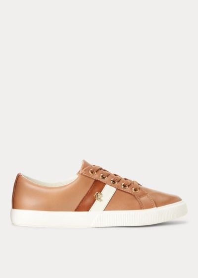 Zapatillas Ralph Lauren Mujer Kaki - Janson II Leather - KQTLP2815